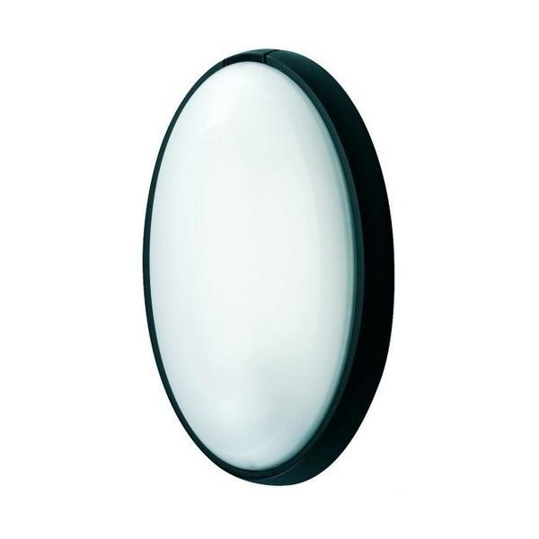 APLIQUE ESTANCO LED OVAL IP44 CON DETECTOR TORNILLO NEGRO