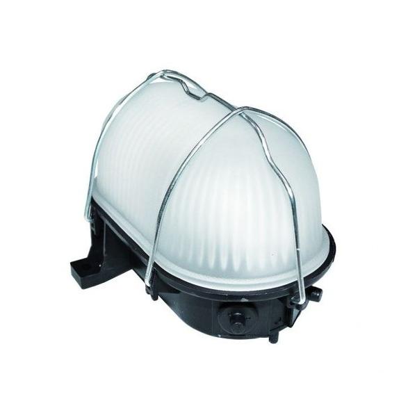 APLIQUE LED OVAL IP44 REJILLA METÁLICA NEGRO