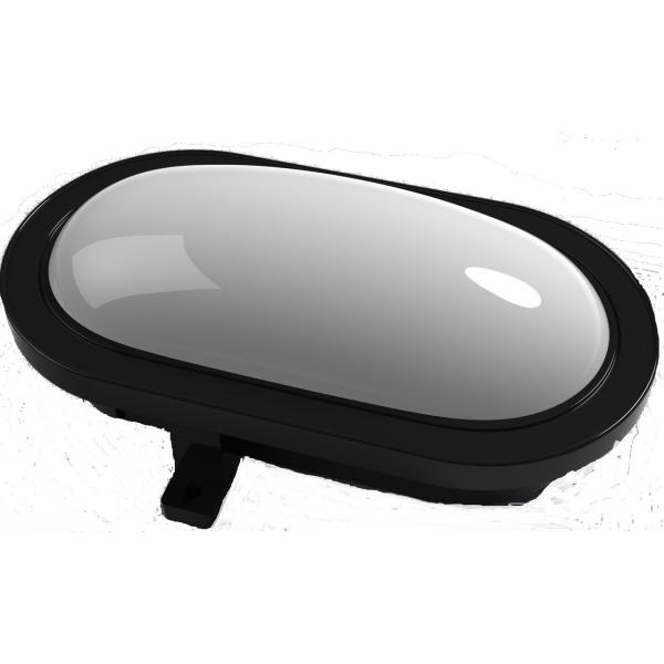 APLIQUE OVAL POLICARBONATO LED 10W 4500K NEGRO