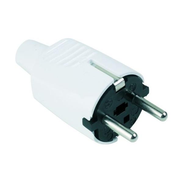 CLAVIJA PVC TOMA TIERRA LATERAL 10/16A 250V 4,8 BLANCO