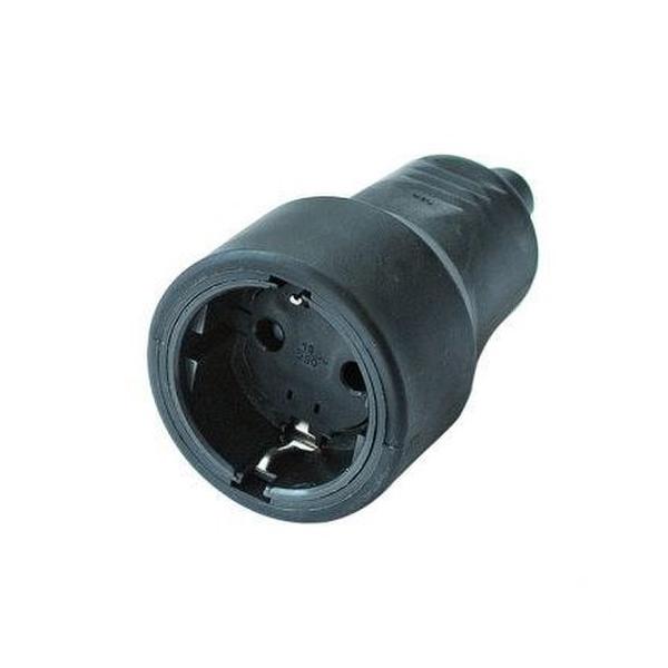 BASE MÓVIL BIPOLAR TOMA TIERRA GOMA LATERAL 16A 250V NEGRO