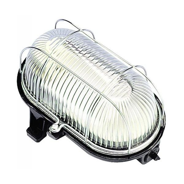 APLIQUE OVAL 60W REJILLA METÁLICA NEGRO