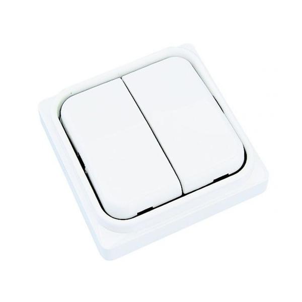 DOBLE CONMUTADOR SERIE IBIZA-MAR-MURO BLANCO