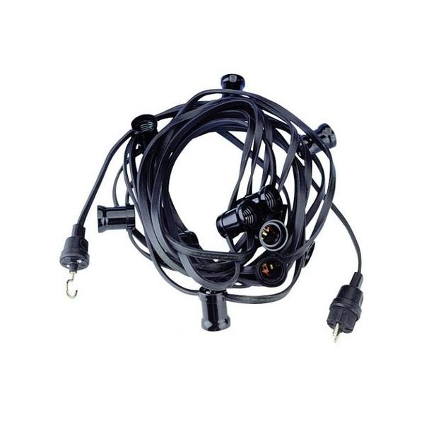 GUIRNALDA NEGRO 10m cable+12 PORTALMPARAS