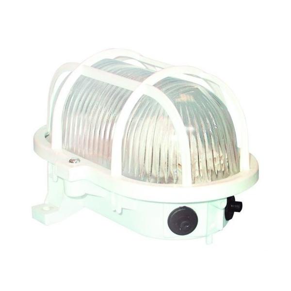 APLIQUE OVAL E-27 IP 44 REJILLA TERMINAL 60W GRIS