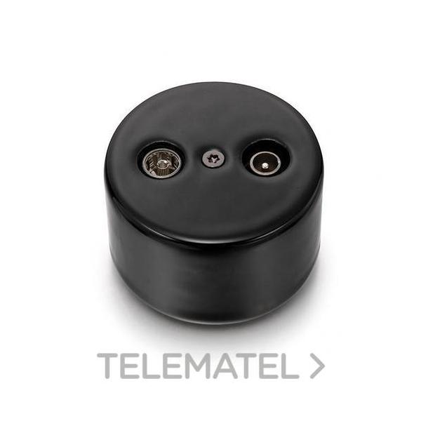 TOMA ÚNICA RTV-SAT DO SUPERFICIE PORCELANA NEGRO (PACK)