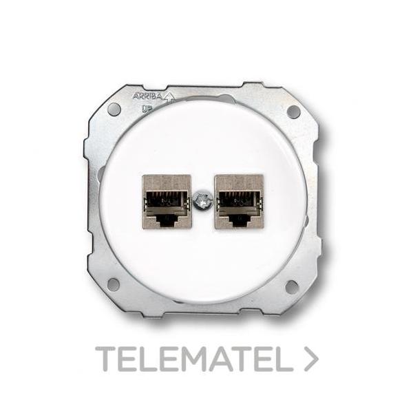 TOMA TELÉFONO DO 6 VÍAS + RJ45 EMPOTRAR PORCELANA BLANCO (PACK)