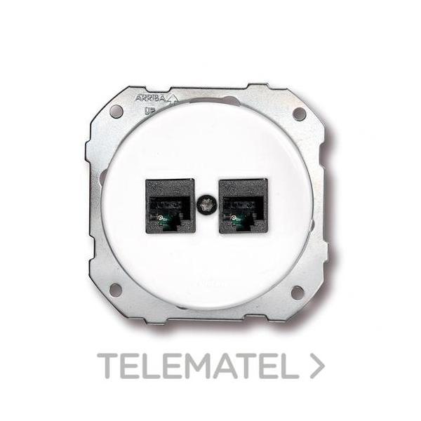 DOBLE TOMA TELÉFONO DO 6 VÍAS EMPOTRAR PORCELANA BLANCO (PACK)