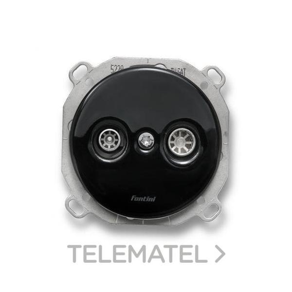 TOMA INTERMEDIA A RTV-SAT DO EMPOTRAR PORCELANA NEGRO (PACK)