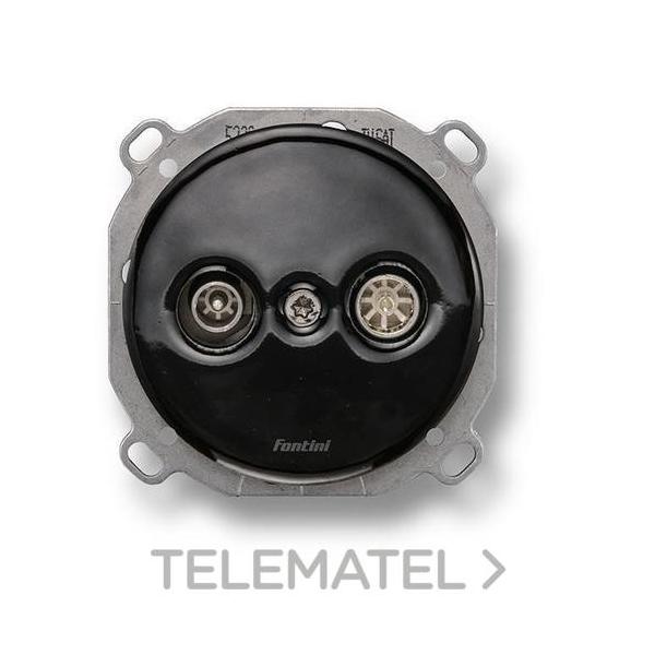 TOMA ÚNICA RTV-SAT DO EMPOTRAR PORCELANA NEGRO (PACK)