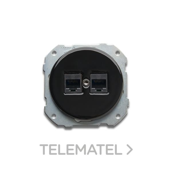 DOBLE TOMA RJ45 DO EMPOTRAR PORCELANA NEGRO (PACK)
