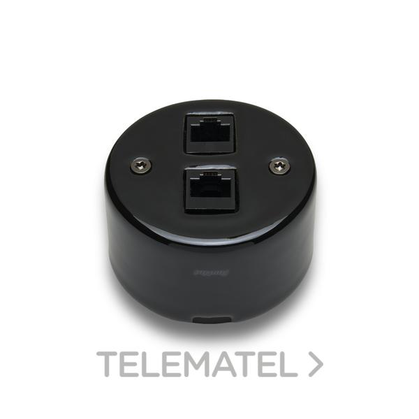 DOBLE TOMA RJ45 DO SUPERFICIE PORCELANA NEGRO (PACK)