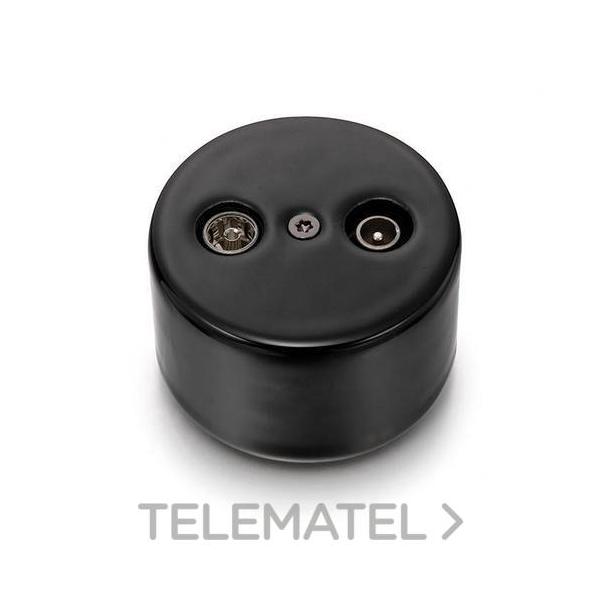 TOMA INTERMEDIA A RTV-SAT DO SUPERFICIE PORCELANA NEGRO (PACK)