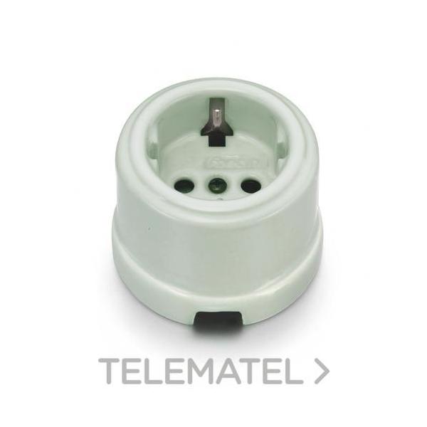 BASE ENCHUFE 2P TOMA TIERRA LATERAL 16A 250V CARCASA PORCELANA VERT ILLE (PACK)