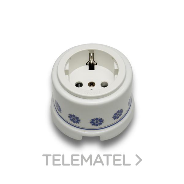 BASE ENCHUFE 2P TTL.16A 250V CARAT.PLAST.AZ/PT(PK.)