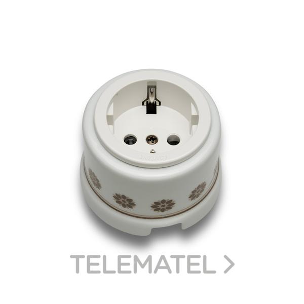 BASE ENCHUFE 2P TTL.16A 250V CARAT.PLAST.MR/ORO(PK.)