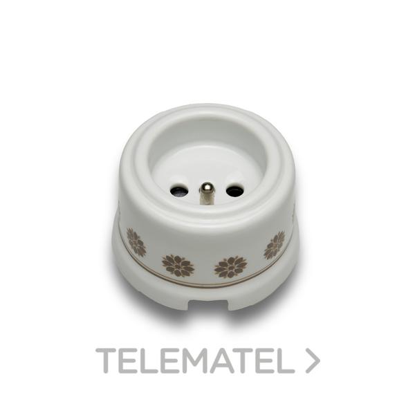 BASE ENCHUFE FRANCÉS 2P ESPG.CTO.TIERRA 16A 250V CARC.PORC.DECOR MR/ORO(PK.)