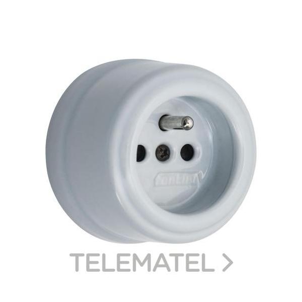 BASE ENCHUFE FRANCÉS 2P ESPG.CTO.TIERRA 16A 250V CARC.PORC.COTTON(PK.)