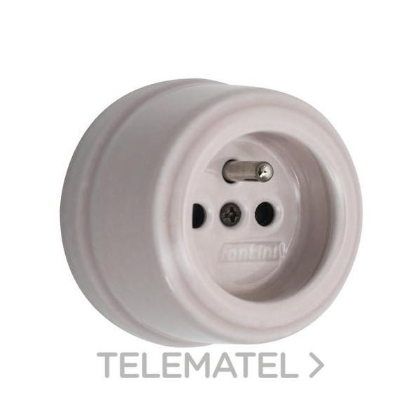 BASE ENCHUFE FRANCÉS 2P ESPG.CTO.TIERRA 16A 250V CARC.PORC.CAMILLE(PK.)