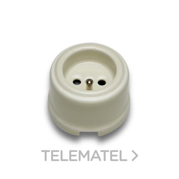 BASE ENCHUFE FRANCÉS 2P ESPG.CTO.TIERRA 16A 250V CARC.PORC.CRU(PK.)