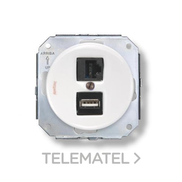 TOMA RJ45 + USB DO 31 PORCELANA BLANCO