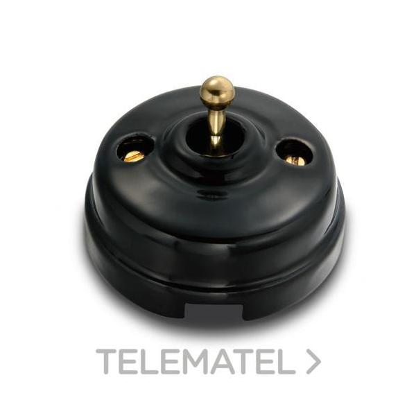 INTERRUPTOR 2P 10AX 250V PORCELANA NEGRO / CON PASO