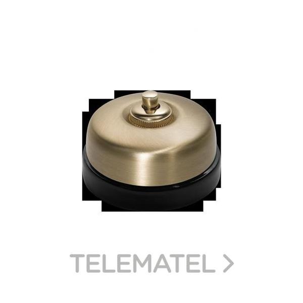 PULSADOR BOTÓN 10A 250V 24V DC METAL / PORCELANA DORADO / NEGRO CON PASO