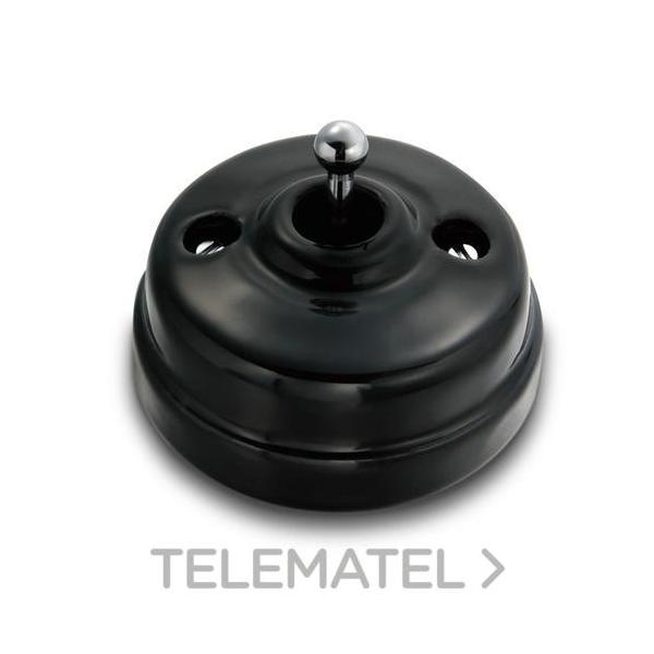 INTERRUPTOR 2P 10AX 250V PORCELANA NEGRO / CROMO SIN PASO