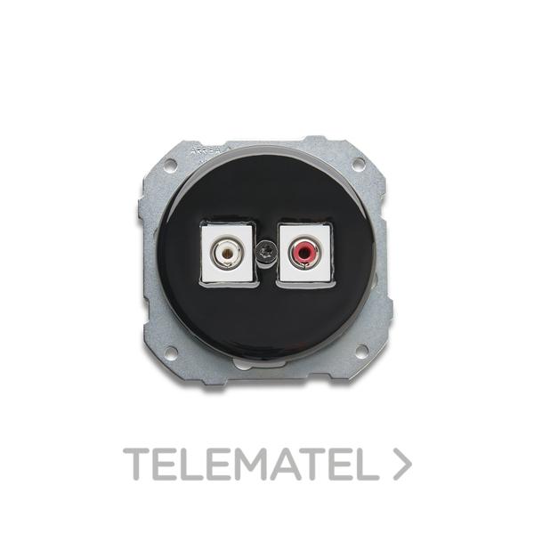 TOMA AUDIO RCA PORCELANA NEGRO