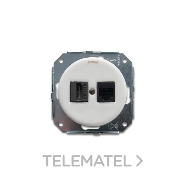 TOMA HDMI + RJ45 DO 31 PORCELANA BLANCO