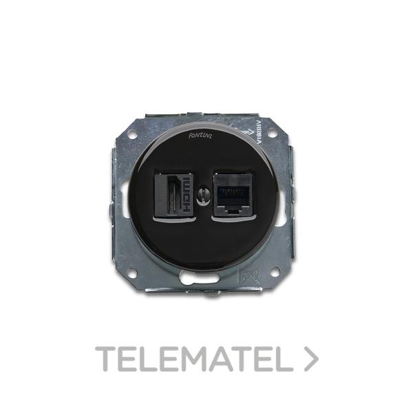 TOMA HDMI + RJ45 DO 31 PORCELANA NEGRO