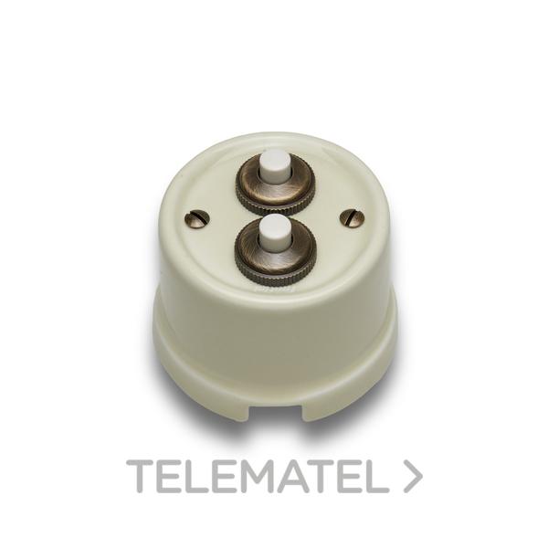 DOBLE PULSADOR 10A 250V 24V DC PORCELANA CRU