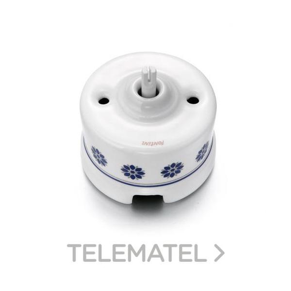 INTERRUPTOR 2P 10AX 250V SIN MANECILLA PORCELANA AZUL / PLATA