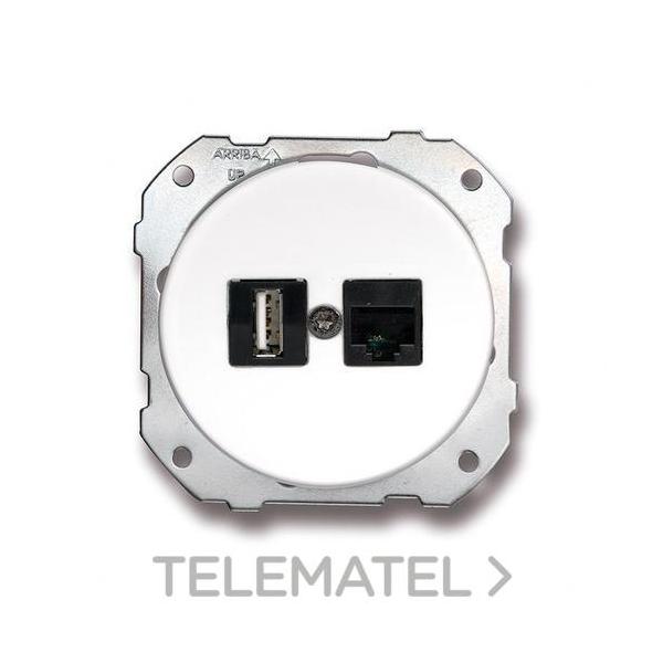 TOMA RJ45 + USB DO 34 PORCELANA BLANCO