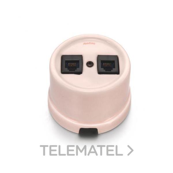 TOMA TELÉFONO 6 VÍAS + RJ45 CATEGORÍA 6 PORCELANA CAMILLE