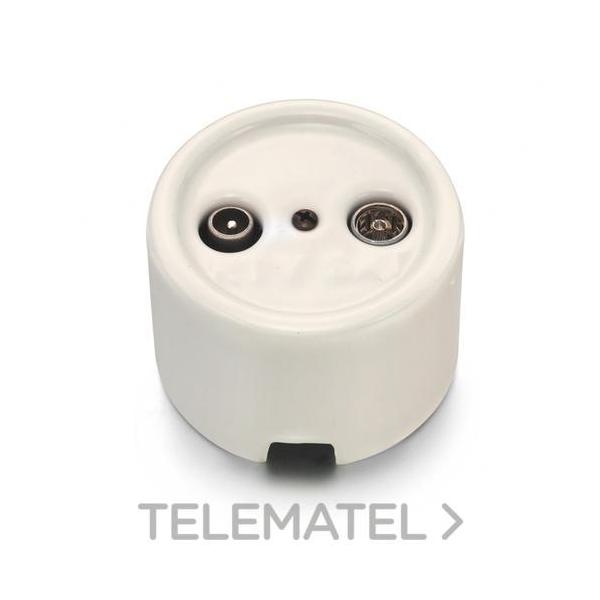 TOMA INTERMEDIA B RTV-SAT PORCELANA CRU