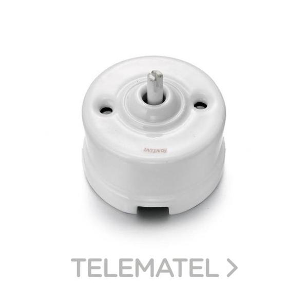 DOBLE PULSADOR ROTATIVO GARBY 10AX 250V SIN MANECILLA PORCELANA BLANCO