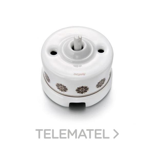 INTERRUPTOR 2P 10AX 250V SIN MANECILLA PORCELANA MARRÓN / ORO