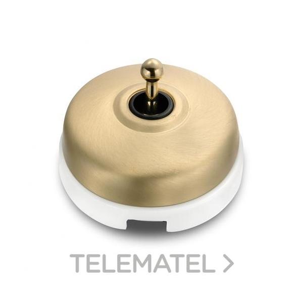 INTERRUPTOR 2P 10AX 250V METAL / PORCELANA DORADO / BLANCO CON PASO