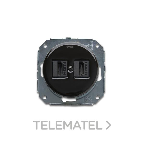 TOMA DOBLE HDMI DO 31 PORCELANA NEGRO