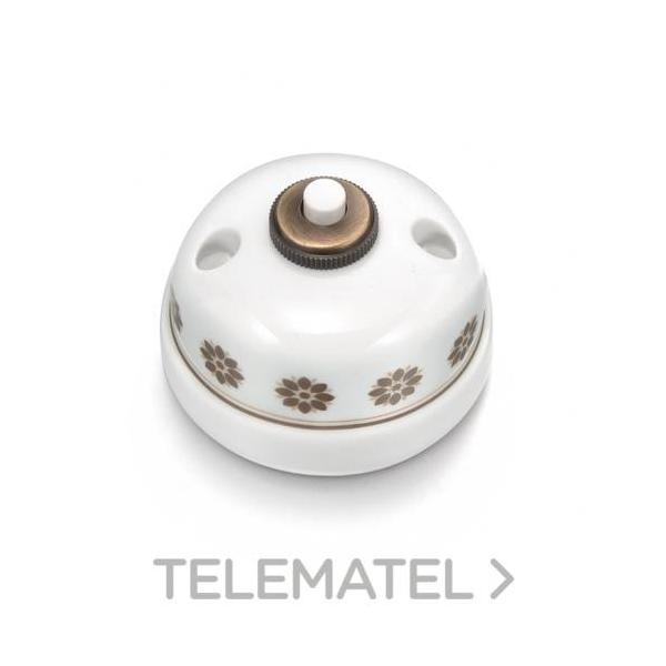 PULSADOR TIMBRE 10AX 250V 24V DC PORCELANA MARRÓN / ORO