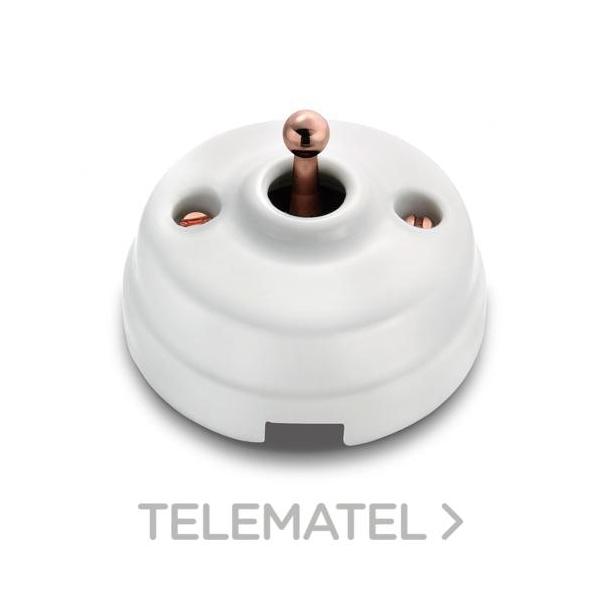 INTERRUPTOR 2P 10AX 250V PORCELANA BLANCO / COBRE CON PASO