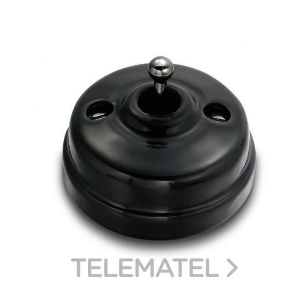 INTERRUPTOR 2P 10AX 250V PORCELANA NEGRO / NÍQUEL NEGRO SIN PASO