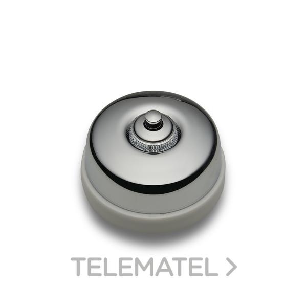 PULSADOR BOTÓN 10A 250V 24V DC METAL / PORCELANA CROMADA / BLANCO SIN PASO