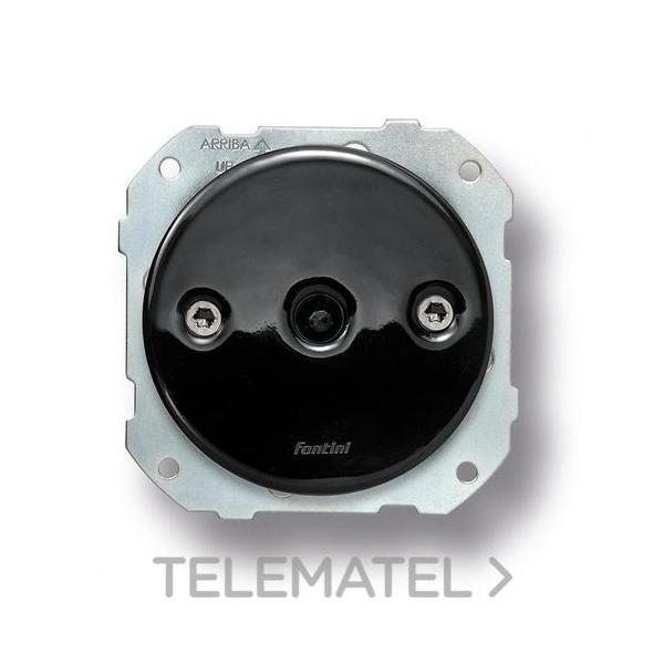 MECANISMO DOBLE PULSADOR ROTATIVO 10A 250V PORCELANA NEGRO / NÍQUEL NEGRO