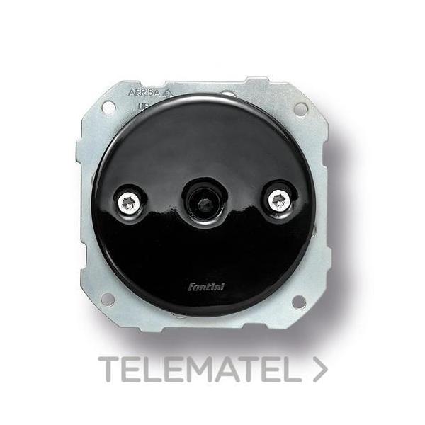 MECANISMO PULSADOR ROTATIVO 10A 250V SIN MANECILLAS PORCELANA NEGRO / CROMO