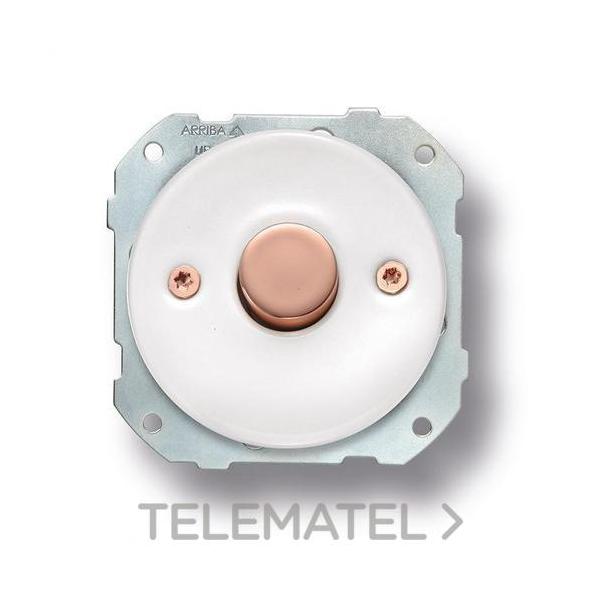 REGULADOR CONMUTADOR DE BOTÓN 1-10V METAL COBRE BRILLO PORCELANA BLANCA
