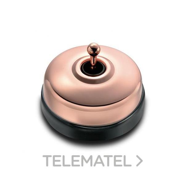 INTERRUPTOR 2P 10AX 250V METAL / PORCELANA COBRE / NEGRO SIN PASO