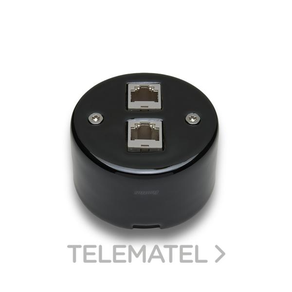 TOMA RJ45 DO 33 APANTALLADA CATEGORÍA 6A PORCELANA NEGRO