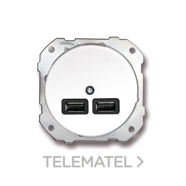 CARGADOR DOBLE USB PORCELANA BLANCO